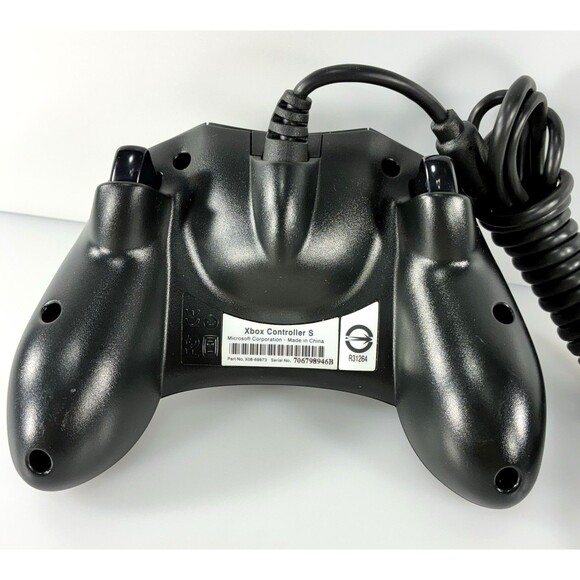 Microsoft Genuine Original Xbox Controller S Wired Black Tested - Picture 8 of 10